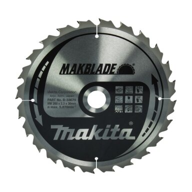 Pjovimo diskas MAKITA Makblade 260x30,0x2,3mm 24T 20°
