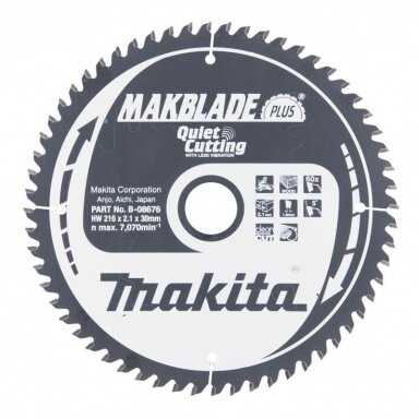 Pjovimo diskas MAKITA Makblade plus 216x30x2,1mm 60T 5°