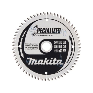 Pjovimo diskas MAKITA MDF ir laminatui 165x20x2,0 60T MDF