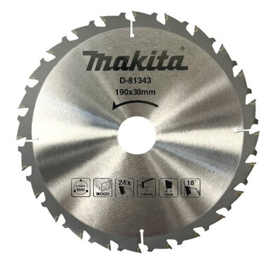 Pjovimo diskas medienai MAKITA 190x30x1,6mm 24T 18°