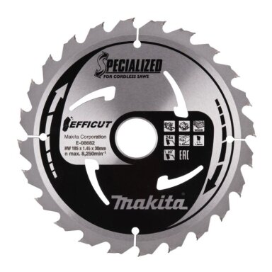 Pjovimo diskas medienai MAKITA Efficut 185x30x1,45mm 24T