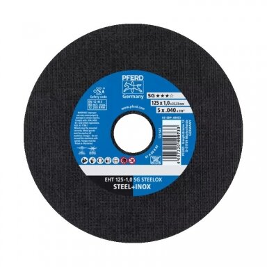 Pjovimo diskas PFERD EHT 125x1,0mm SG STEELOX Pjovimo diskas PFERD EHT 125x1,0mm SG STEELOX