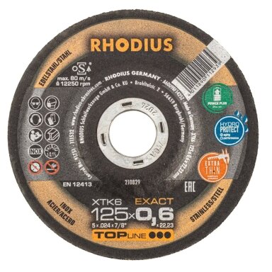Pjovimo diskas XTK66, 125x0,6x22,23 mm, RHODIUS, 10 vnt