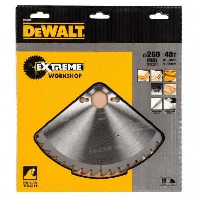 Pjov. diskas medienai DeWalt 260mmx30mm 48T 1 Pjov. diskas medienai DeWalt 260mmx30mm 48T 1