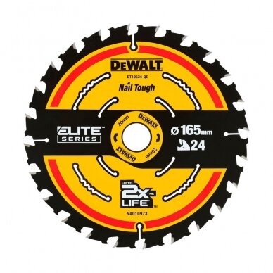 Pjov. diskas medienai DeWalt ELITE CSB 165x20mm 24T 3 Pjov. diskas medienai DeWalt ELITE CSB 165x20mm 24T 3