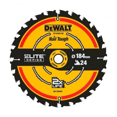 Pjov. diskas medienai DeWalt ELITE CSB 184x16mm 24T 1 Pjov. diskas medienai DeWalt ELITE CSB 184x16mm 24T 1