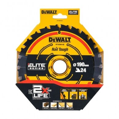 Pjov. diskas medienai DeWalt ELITE CSB 190x30mm 24T 2 Pjov. diskas medienai DeWalt ELITE CSB 190x30mm 24T 2