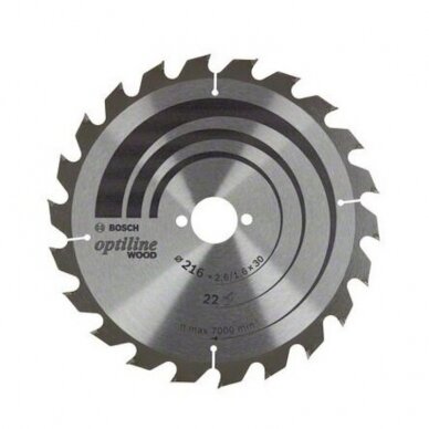 Pjovimo diskas Bosch Optiline Wood Bosch 216 mm Pjovimo diskas Bosch Optiline Wood Bosch 216 mm