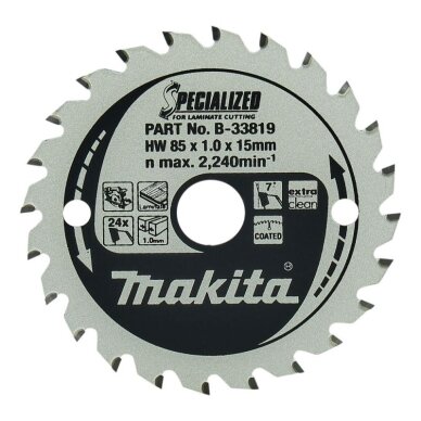 Pjovimo diskas laminatui MAKITA 24T 85x15mm Pjovimo diskas laminatui MAKITA 24T 85x15mm