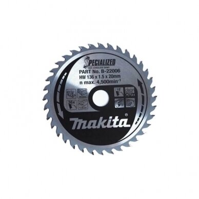 Pjovimo diskas MAKITA 136x20x1,5mm 36T 20° Pjovimo diskas MAKITA 136x20x1,5mm 36T 20°