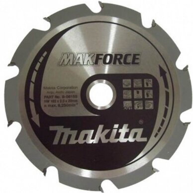 Pjovimo diskas MAKITA 165x20x2,0mm 10T MAKForce Pjovimo diskas MAKITA 165x20x2,0mm 10T MAKForce