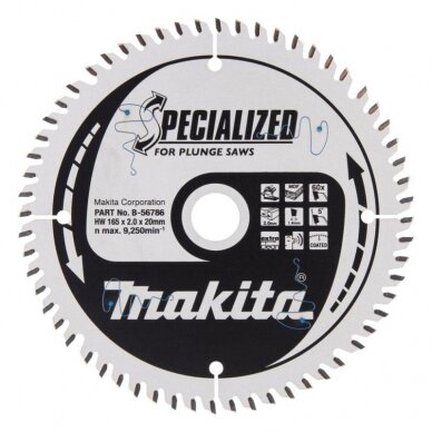 Pjovimo diskas MAKITA 165x2x20mm Z60 5° Pjovimo diskas MAKITA 165x2x20mm Z60 5°
