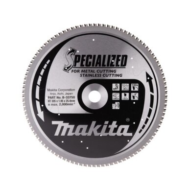 Pjovimo diskas MAKITA 305x25,4x1,95mm T100 -3° Pjovimo diskas MAKITA 305x25,4x1,95mm T100 -3°