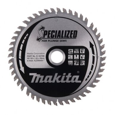Pjovimo diskas MAKITA 48T 165x20x1,85mm Pjovimo diskas MAKITA 48T 165x20x1,85mm