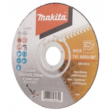 Pjovimo diskas MAKITA A60U RST 125x1mm 1