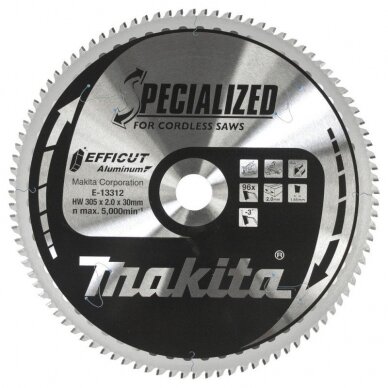 Pjovimo diskas MAKITA Efficut 305x2x30mm 96T -3° Pjovimo diskas MAKITA Efficut 305x2x30mm 96T -3°