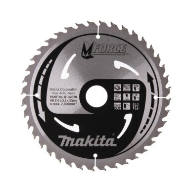 Pjovimo diskas MAKITA M-FORCE 210x30x2,3mm 40T 15° Pjovimo diskas MAKITA M-FORCE 210x30x2,3mm 40T 15°