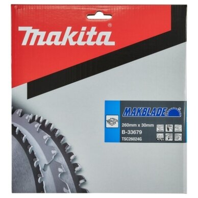 Pjovimo diskas MAKITA Makblade 260x30,0x2,3mm 24T 20° 1 Pjovimo diskas MAKITA Makblade 260x30,0x2,3mm 24T 20° 1