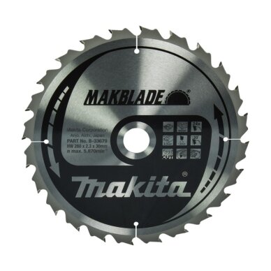Pjovimo diskas MAKITA Makblade 260x30,0x2,3mm 24T 20° Pjovimo diskas MAKITA Makblade 260x30,0x2,3mm 24T 20°