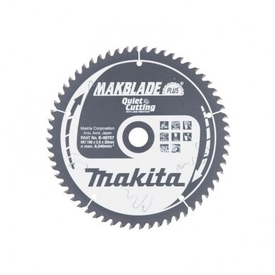 Pjovimo diskas MAKITA Makblade plus 190x20x2,0mm 60T 5° Pjovimo diskas MAKITA Makblade plus 190x20x2,0mm 60T 5°