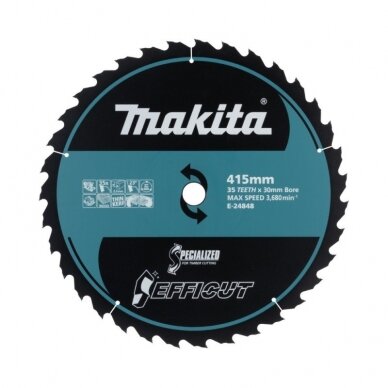 Pjovimo diskas medienai MAKITA Efficut 415x30x2,3mm 35T 23° Pjovimo diskas medienai MAKITA Efficut 415x30x2,3mm 35T 23°