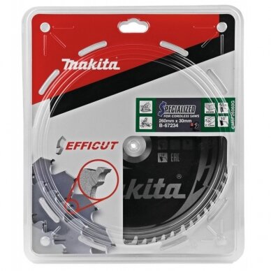 Pjovimo diskas medžiui MAKITA 260x30x2,15mm T60 1 Pjovimo diskas medžiui MAKITA 260x30x2,15mm T60 1