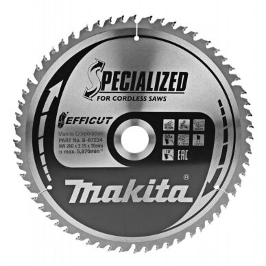 Pjovimo diskas medžiui MAKITA 260x30x2,15mm T60 Pjovimo diskas medžiui MAKITA 260x30x2,15mm T60