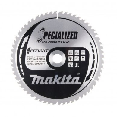 Pjovimo diskas medžiui MAKITA 305x30x2,15mm T60 Pjovimo diskas medžiui MAKITA 305x30x2,15mm T60