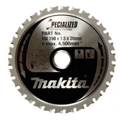 Pjovimo diskas metalui MAKITA 150x20x1,6mm 52T Alu Pjovimo diskas metalui MAKITA 150x20x1,6mm 52T Alu