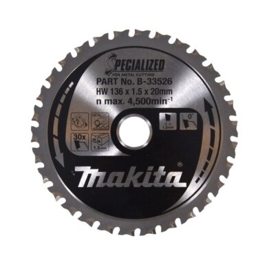 Pjovimo diskas metalui MAKITA DCS552 30T 136x20x1,5mm Pjovimo diskas metalui MAKITA DCS552 30T 136x20x1,5mm