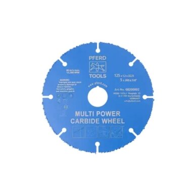 Pjovimo diskas su kietmetaliu PFERD DS 125x1,2x22,23mm Pjovimo diskas su kietmetaliu PFERD DS 125x1,2x22,23mm