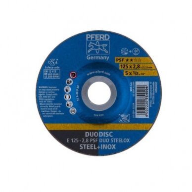 Pjovimo ir šlifavimo diskas PFERD E125-2.8 A46 P PSF-INOX-DUO 2