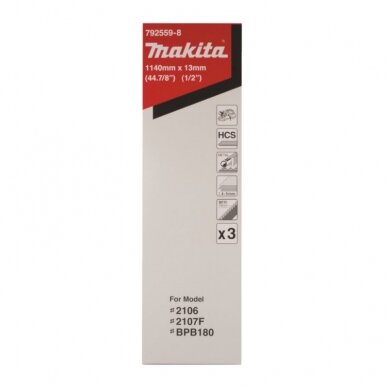 Pjovimo juosta metalui MAKITA 13x0,5x1140mm 18T, 3 vnt. 2 Pjovimo juosta metalui MAKITA 13x0,5x1140mm 18T, 3 vnt. 2