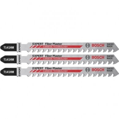 Pjūkleliai BOSCH Expert Fiber Plaster T 141 HM, 3vnt. Pjūkleliai BOSCH Expert Fiber Plaster T 141 HM, 3vnt.