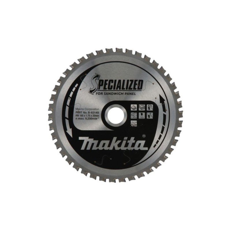 Pjovimo diskas laminatui MAKITA 52T 165x20mm Pjovimo diskas laminatui MAKITA 52T 165x20mm