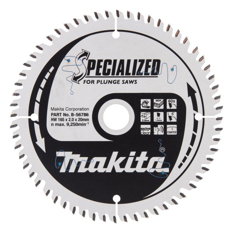 Pjovimo diskas MAKITA 165x2x20mm Z60 5° Pjovimo diskas MAKITA 165x2x20mm Z60 5°