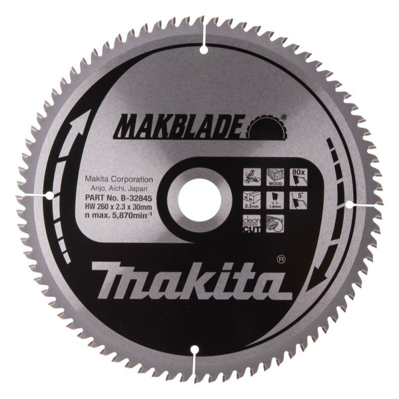 Pjovimo diskas MAKITA 260x2,3x30mm Z80 5°
