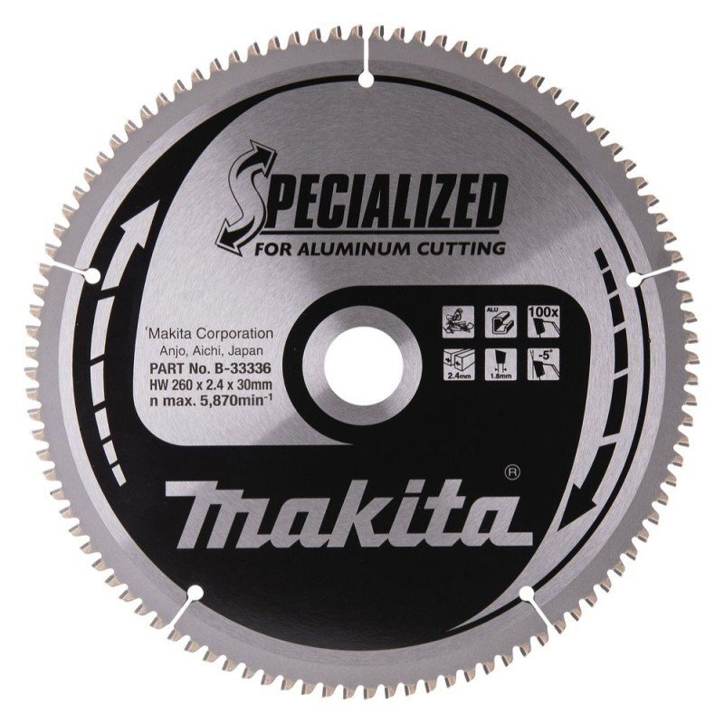 Pjovimo diskas MAKITA 260x2,4x30mm 100T -5 ° Pjovimo diskas MAKITA 260x2,4x30mm 100T -5 °