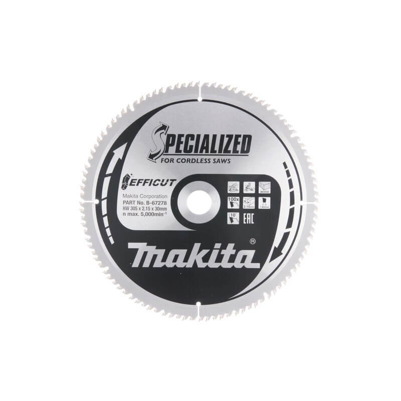 Pjovimo diskas MAKITA Efficut 305x30x2,15mm T100 Pjovimo diskas MAKITA Efficut 305x30x2,15mm T100