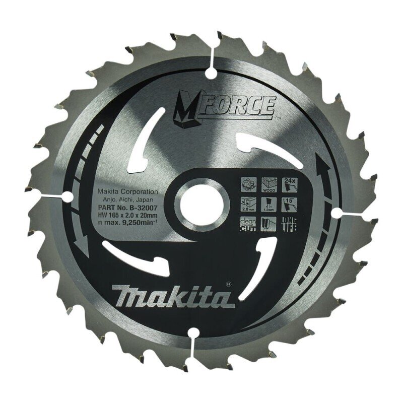 Pjovimo diskas MAKITA M-Force 165x20x2,0mm 24T Pjovimo diskas MAKITA M-Force 165x20x2,0mm 24T