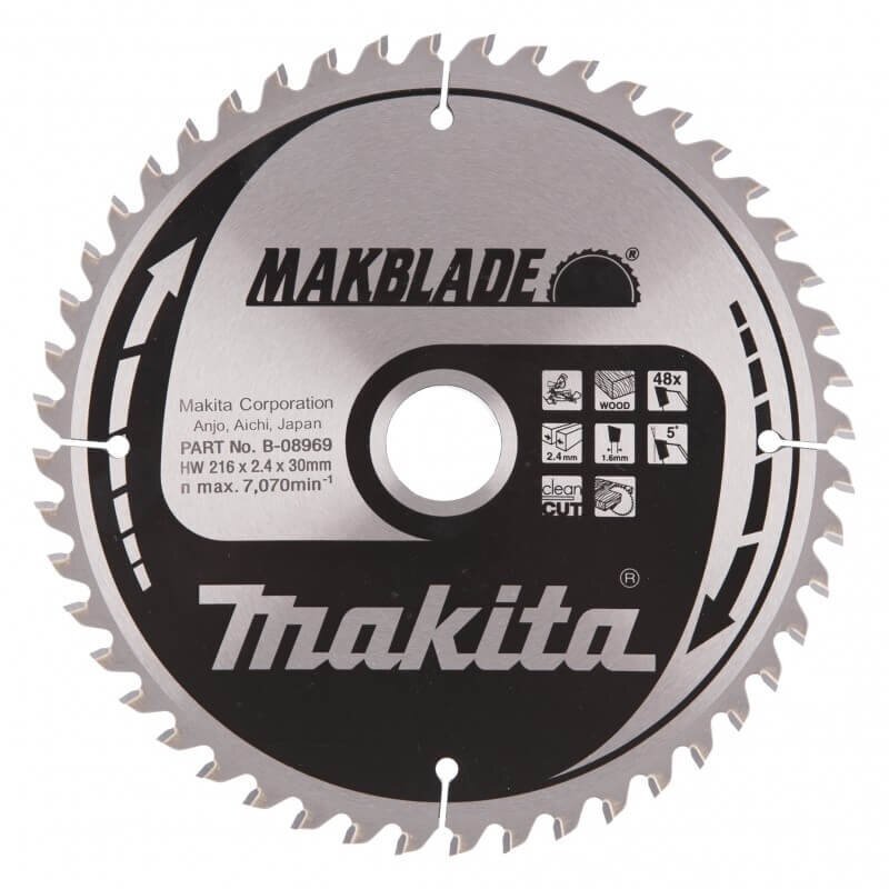 Pjovimo diskas MAKITA Makblade 216x30x2,4mm 48T 5° Pjovimo diskas MAKITA Makblade 216x30x2,4mm 48T 5°
