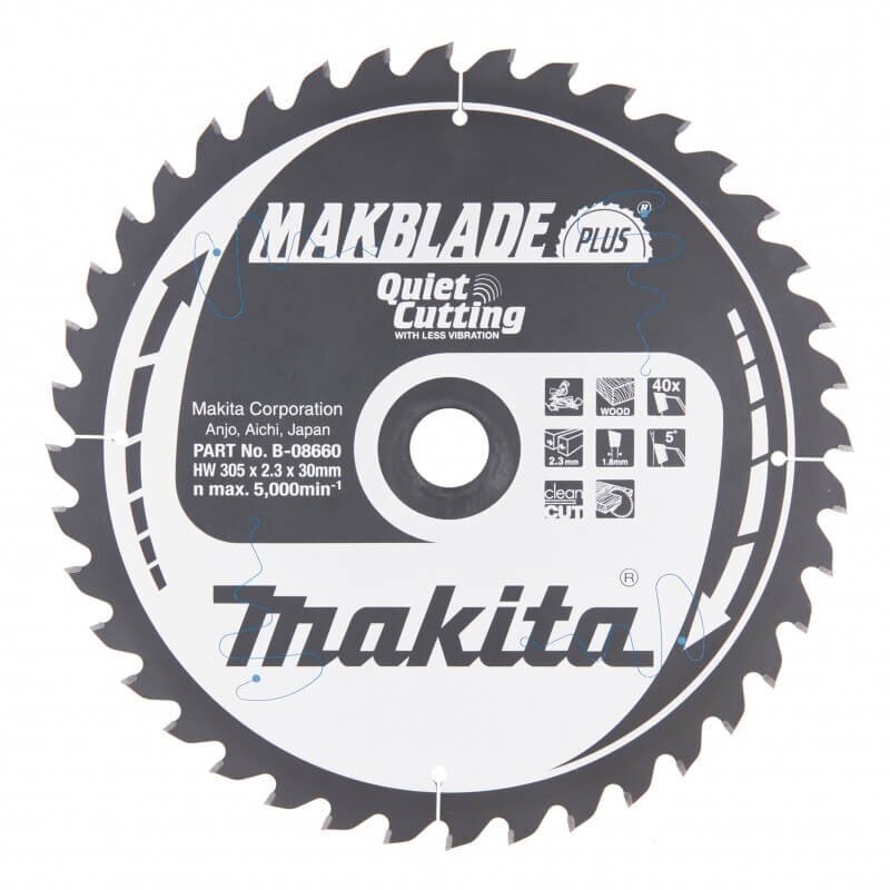 Pjovimo diskas MAKITA Makblade plus 305x30x2,3mm 40T 5° Pjovimo diskas MAKITA Makblade plus 305x30x2,3mm 40T 5°