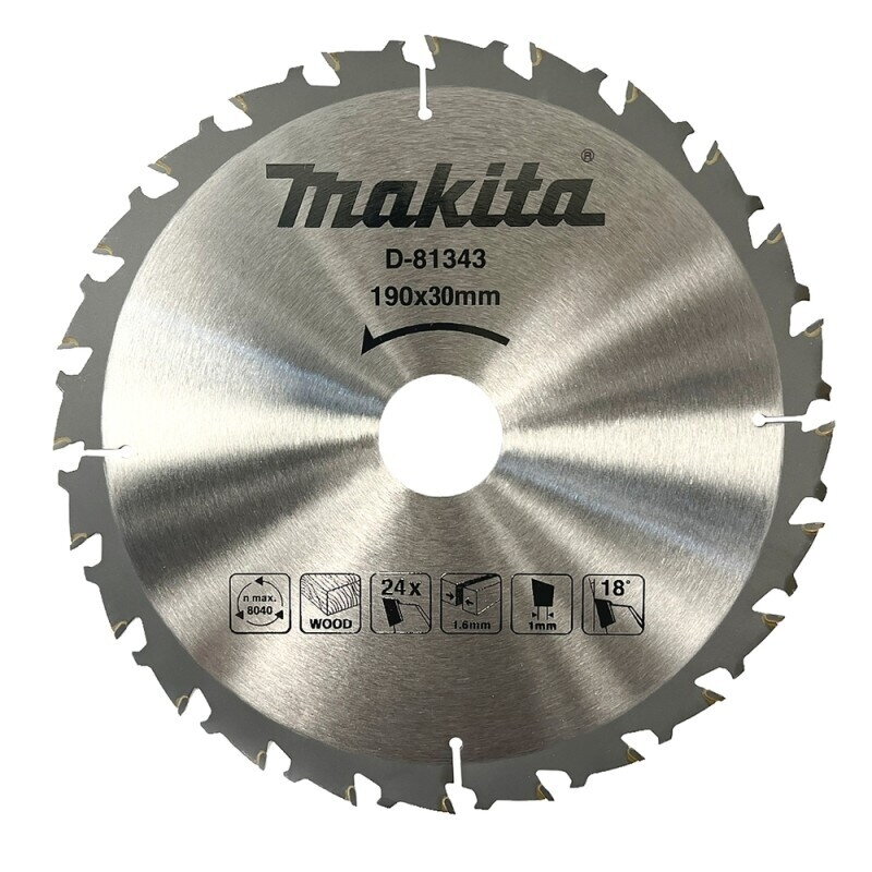 Pjovimo diskas medienai MAKITA 190x30x1,6mm 24T 18°