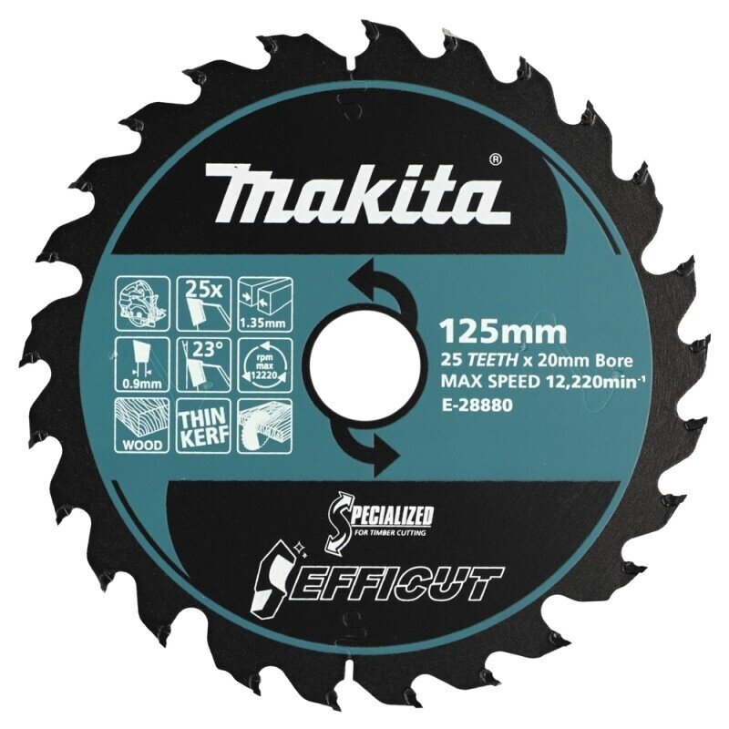 Pjovimo diskas medienai MAKITA Efficut 125x20x1,35mm 25T