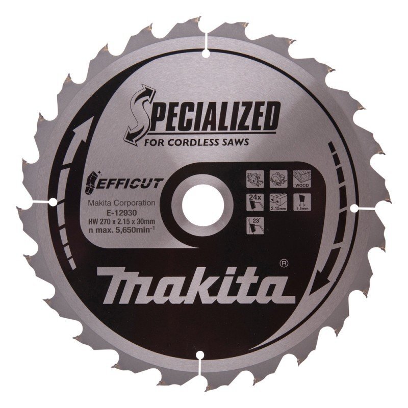 Pjovimo diskas medienai MAKITA Efficut 270x30x2,15mm Z-24 Pjovimo diskas medienai MAKITA Efficut 270x30x2,15mm Z-24