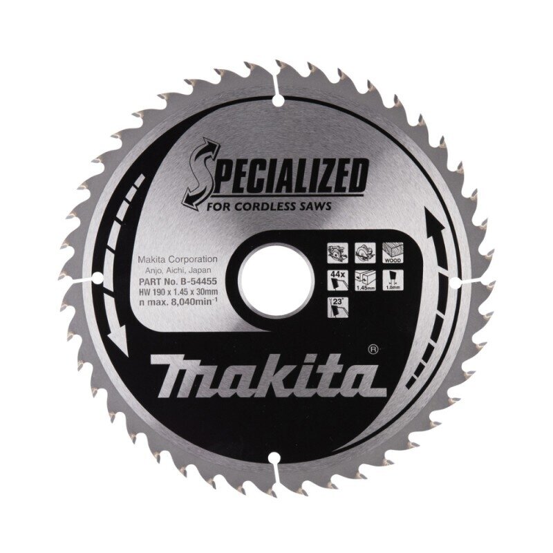 Pjovimo diskas medienai MAKITA190x30x1,45mm 44T 23°