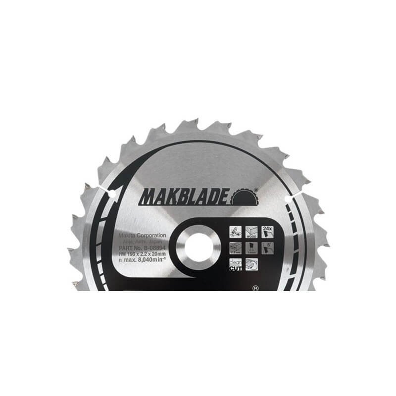 Pjovimo diskas medžiui 190x20x2,2mm 24T Standart MAKITA Pjovimo diskas medžiui 190x20x2,2mm 24T Standart MAKITA