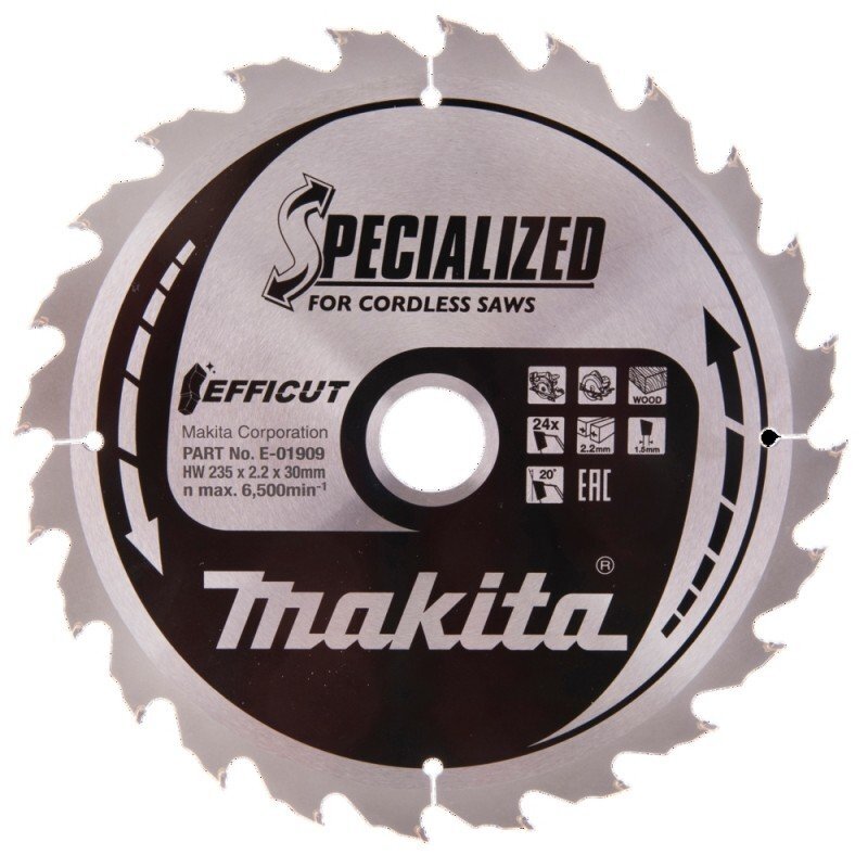Pjovimo diskas medžiui MAKITA HM 235x30x2,3mm 24T Pjovimo diskas medžiui MAKITA HM 235x30x2,3mm 24T