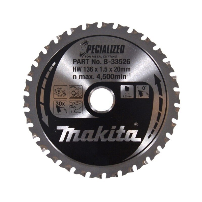 Pjovimo diskas metalui MAKITA DCS552 30T 136x20x1,5mm Pjovimo diskas metalui MAKITA DCS552 30T 136x20x1,5mm