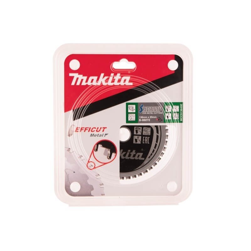 Pjovimo diskas metalui MAKITA Efficut 136x20x1,1mm Z45 1 Pjovimo diskas metalui MAKITA Efficut 136x20x1,1mm Z45 1